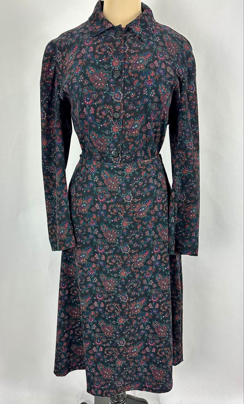 Vintage 90s Paisley Skirt Set Womens 8 M Dark Academia Retro Prairie Whimsigoth